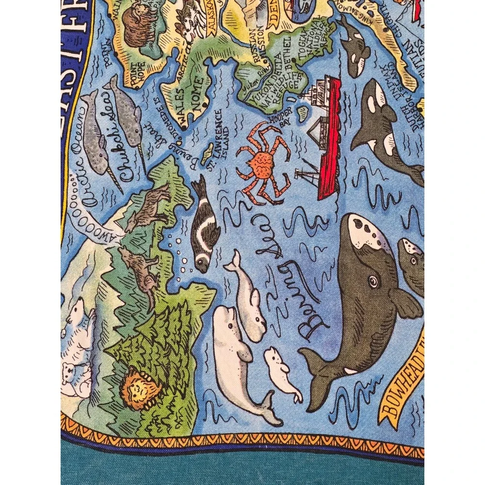 Kay Dee Designs Alaska The Last Frontier Map Beach Towel‎ Cotton /0459
